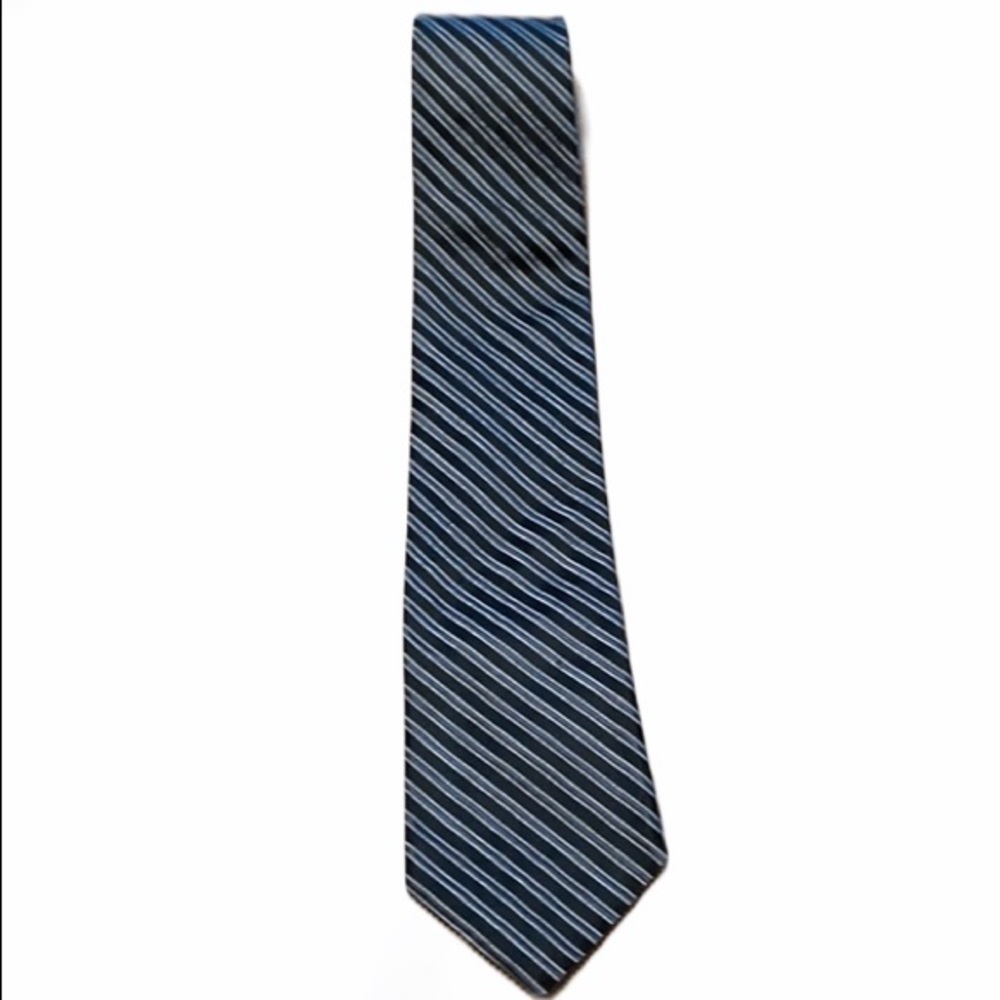 Tommy Hilfiger 100% Silk Blue Striped Tie